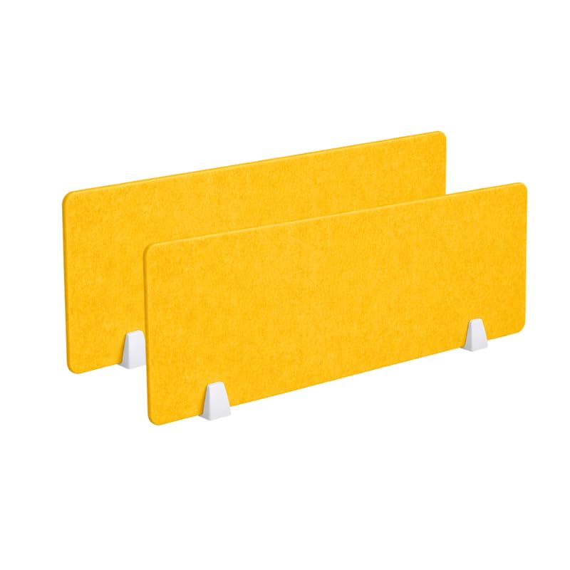 Image of Timber Acoustics Acoustic Desk Divider | Reduce Noise And Visual Distractions | Privacy Panels For Office - Classroom Soundproofing | Table Mounted (16 inch x 24 inch) (Yellow, Set of 2)