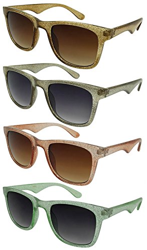 Women's Transparent Glitter Frame Horn Rimmed Sunglasses 540851GT-AP-1(CLBN)3