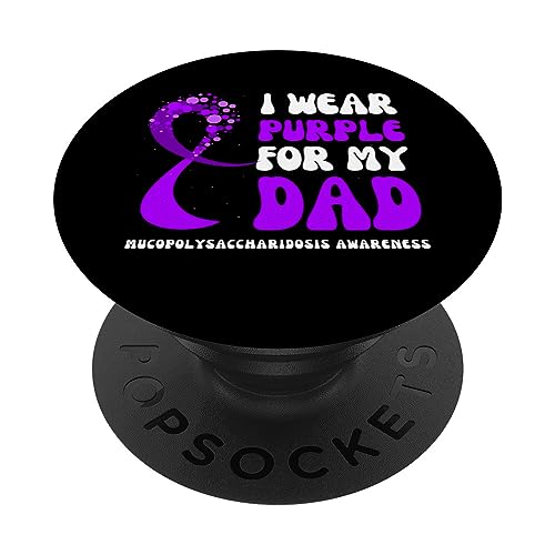 I Wear Purple For My Dad Mucopolisacaridosis Concientización PopSockets PopGrip Intercambiable