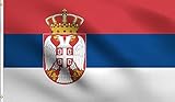 DMSE Serbia Serbian Државна застава Flag 2X3 Ft Foot 100% Polyester 100D Flag UV Resistant (2' X 3' Ft Foot)