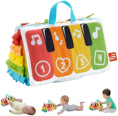 Fisher-Price Kick & Play Piano blandito pataditas, peluche con actividades, luces y sonidos, juguete para bebé recién nacido (Mattel HND54)