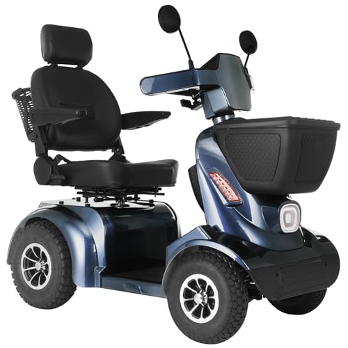 16-32 Miles Long Range Heavy Duty Mobility Scooter for Adults & Seniors, 500/1000W & 400/500LBS Capacity Power Electric Wheelchair w/Off-Road Absorber,10/13" Tires, Windbreak Plate Design Li