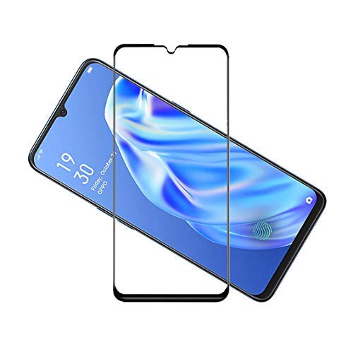 Image of Screen Protector for Oppo F15 / A91 / Reno 3 (Black) Tempered Glass Edge-to-Edge 6D Screen Guard With Installation Kit
