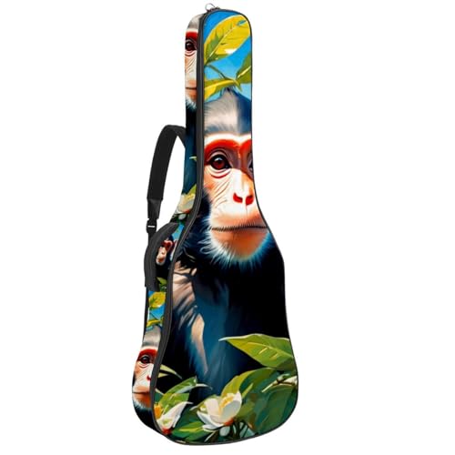 Housse pour guitare acoustique colorée fleur et singe pour illuminer vos notes