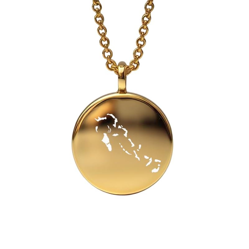 Pendentif Bahamas en argent sterling d'exception et plaqué or 14k