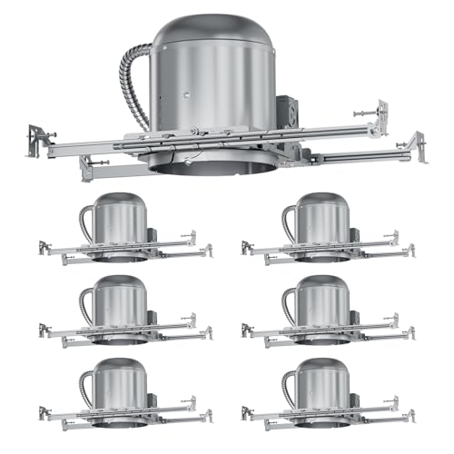 Anyhome 6 Pack 6 Inch Can Light Housing,New Construction Recessed Lighting Housing,Air Tight,E...