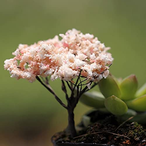 Curfair Artificial Plant Fake Flower Exquisite 3Pcs Mini Cherry Blossoms Miniature Landscape Bonsai Ornament Dollhouse Decor Home Decor-3Pcs #TOP7