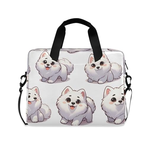 Maletín para portátil con estampado de cachorros Samoyed 13-15.6" miniatura 1