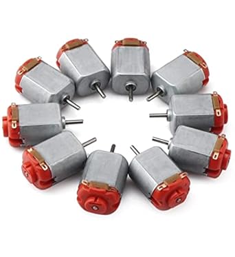 Electronic Spices DC Motor Mini Electric Motor Carbon Brush High Speed Torque Electric Toy Cars Engine Motor Kit, for DIY Fan Toys Cars Models- PACK OF 10