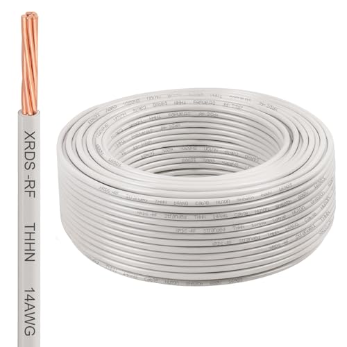Image of 14AWG THHN Wire 200FT - Electrical Building Wire Stranded Bare Copper Conductor with PVC and Nylon Insulation, Heat and Oil Resistant Cable