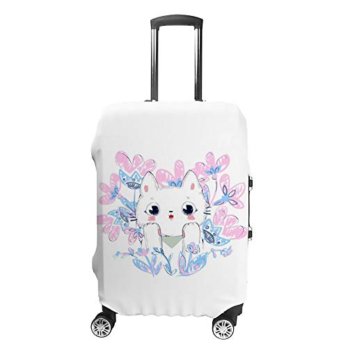 Housse de protection pour bagages chat blanc : fini les rayures sur votre valise en soute