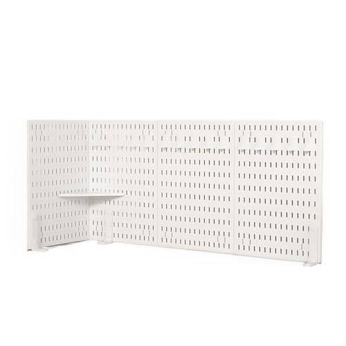 JOOHY 有孔ボード 卓上ボード ペグボード 卓上収納 デスクボード 面収納 サンワダイレクト パンチングボード おしゃれ バスルーム工具収納 DIY 文房具 オフィス 飾りつけ 見せる収納 書斎 子供室 寝室 ホワイト:クランプ式(4:角付き)119.