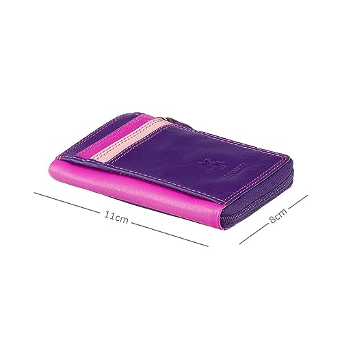 Visconti RB110 Phi Phi Womens Leather Slim ID Credit Card Holder Wallet/Purse (Pink Multi)3