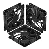 Vetroo 3 Pack Black 120mm PC Case Fans High Airflow Low-Noise High Performance Fan Speed at 1200 RPM 12V 3PIN Connector Compatible with Desktop Computer case