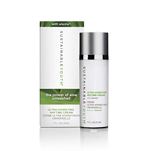 Sustainable Youth Ultra Hydrating Anytime Cream with alasta Aloe Vera — Anti-Aging, Clinically Proven to Reduce Fine Lines— Organic, Paraben-Free, Cruelty Free & Vegan (30 ml/1 fl oz)