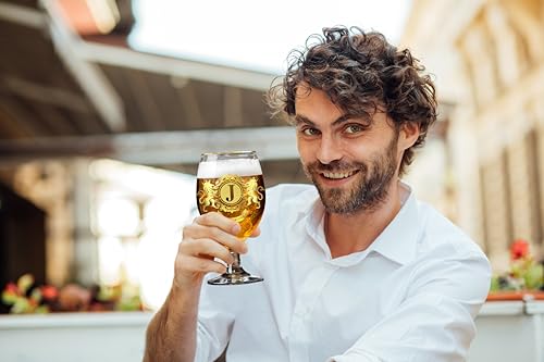 CROWNLY CRYSTAL® Personalised Gifts for Men Beer Glasses Mens Gifts for Dad Beer Gifts for Men Grandad Gifts Mens Gift Set Boyfriend Birthday Gifts for Husband Uncle Gifts Presents for Men (J) - 2