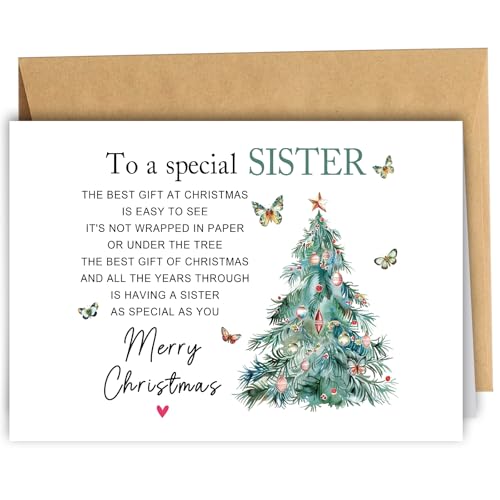 RYYike Merry Christmas Card For Sister