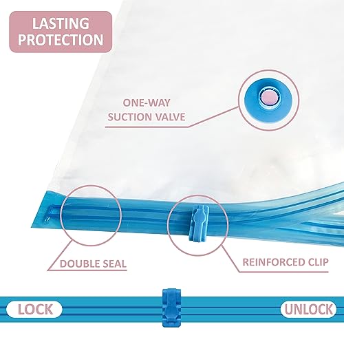 Cozy Essential 6 Pack XXL Jumbo Vacuum Storage Bags, Extra Large Vacuum Seal Bags for Comforters, Bedding, Blanket Storage, Giant Space Saver Bags for Huge Stuffed Toy(47.2x35 in)