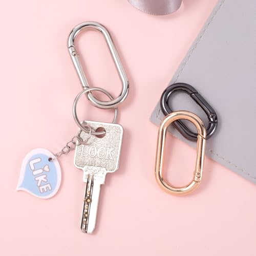 Image of Oval Spring Ring Clips, Metal Keyring Purse Clip