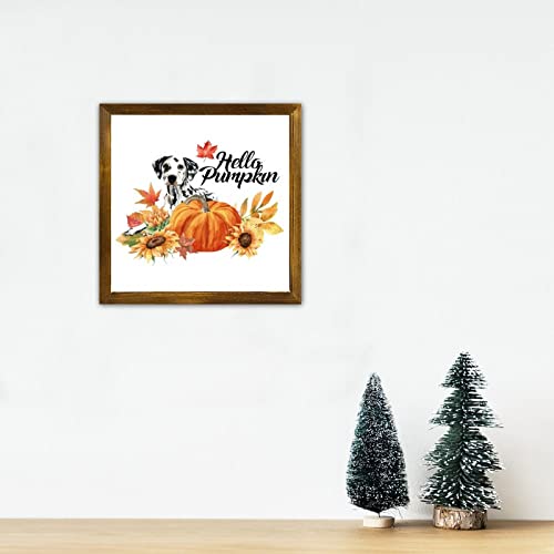 Teckel Hello Pumpkin panneau bois tableau déco maison chaleureuse - 3