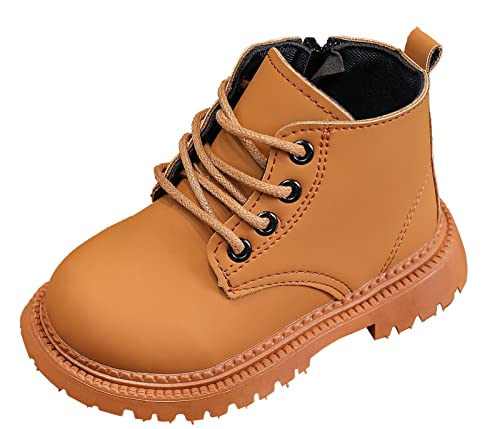 Happy Cherry Baby Boy Construction Boots Winter Waterproof Short Ankle Boots Pu Leather Shoes Infant Work Boots for Girls