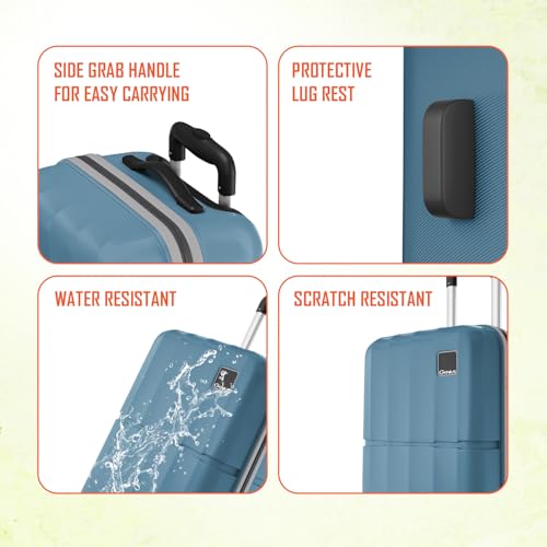 Image of Safari Genius Theo 8 Wheels 66cm Medium Size Check-in Trolley Bag, Hard Case Polycarbonate, 360 Degree Wheeling Luggage, Suitcase for Travel, Trolley Bags for Travel, Pearl Blue