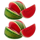CORHAD Simulated Watermelon Slice Prop 8Pcs Foam Artificial Fruit Decoration Lightweight Realistic Photography and Home Table Display Educational Toy