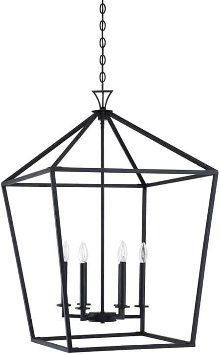 Savoy Essentials 3-422-6-89 Townsend Open Frame Pendant Lantern Ceiling Light, 6-Light 360 Total Watts, 37" H x 24" W, Matte Black