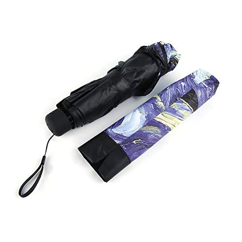 Preisvergleich Produktbild 2017 stilvolle Regenschirm Van Gogh Ölgemälde Kunst Regenschirm Innovative Allwetter-Umbrella Coating Inside Anti-UV-Regenschirm