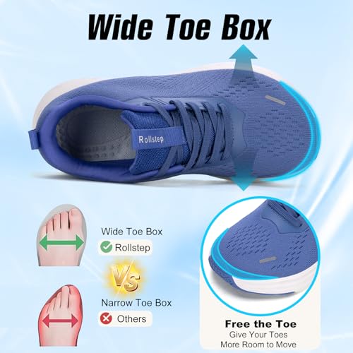 Image of Wide Toe Box Shoes Women Sneakers Extra Wide Width Arch Support Non-Slip Tennis Athletic Ultralight Running Shoes for Women Walking Diabetic Plantar Fasciitis Footwear 6-12