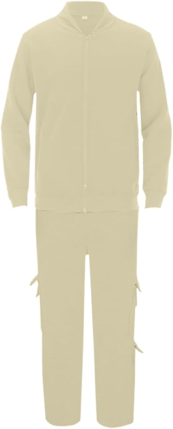 Mens Tracksuit Full Zip Bomber Jackets and Sweatpants Sweatsuits Zip Up Running Jacket Jogging Bottoms Set Trendy Catdigna Suit Business Outfits Comfortable Active Sports Track Suit