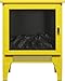 17” Electric Fireplace Stove Heater, 3D Flame Effect with Overheating Safety Protection, 1400W/700W Dual Heat, Faux Fake Fireplace Heater with 3-Sided Panoramic View, Safe for All Homes (Yellow)