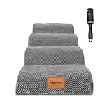 High Density Foam Dog Ramp Pet Stairs 4 Steps,Non-Slip,Soft Wide Deep Foam Ladder,for Older or...