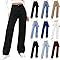 Jeans for Women UK Ladies Jeans Women's Fashion Baggy Womens Trousers Elasticated Waist Straight Leg Joggers Stretch Denim Pants Outdoors,Travel,Work,Leisure,Sports,Daily Life