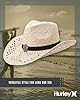 Hurley Womens Cowboy Hat - Lightweight Wide Brimmed Summer Paper Straw Sun Hats for Women with Ribbed Band, Size One Size, Khaki #4
