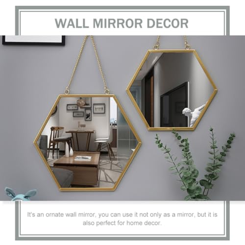 Miroir de maquillage hexagonal à fixation murale nette - 8