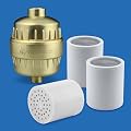 AquaBliss SF100-GD Revitalizing Shower Filter w/ 1 Replaceable Revitalizing Filter Cartridge Inside - Plus 3 Extra SFC100 Filter Cartridges (Exclusive Bundle)