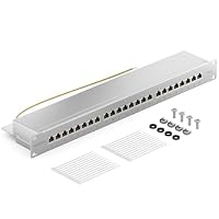 deleyCON CAT 6 Patchpanel Verteilerfeld 24 Port RJ45 - Grau – Ansicht 2