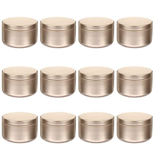 Didiseaon Candle Tin 12 Piece, 1.69 oz, Metal Candle Containers Round Storage for DIY Arts & Crafts Aromatherapy Candle Making