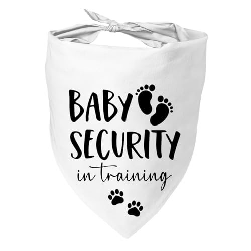 Baby Security in Training Dog Bandana Pet Scarf Pregnancy Announcement Dog Bandanas for Dogs Pet Accessories for Dogs Lovers Pregnancy Reveal Ideas (White)