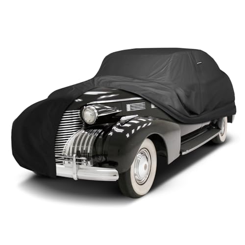 Image of iCarCover Premium Custom Car Cover for 1938-1940 Cadillac Series 72, 75 Heavy Duty Waterproof All Weather Rain Snow UV Sun Protector Custom Full Exterior Indoor Outdoor Protection Car Cover (Black)