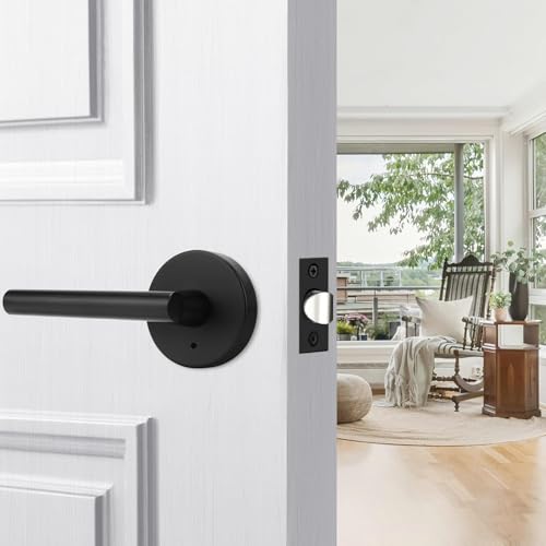 goldenwarm 6Packs Black Door Handle Interior, Matte Black Privacy Lever Door Handle, Heavy Duty Indoor Bedroom Door Lever Pack, Black Door Handles Interior for Bathroom by Goldenwarm - Image 8
