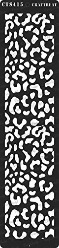 CrafTreat Cheetah Print Stencils for Painting on Wood, Canvas, Paper, Fabric, Floor, Wall and Tile - Cheetah Skin - 3x12 Inches - Reusable DIY Art and Craft Stencils - Cheetah Stencil Makeup Pattern