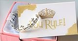 Smiling Wisdom - You Rule! Queen of Everything - Princess Tiara Bracelet Gift Set - Empowering Message - Crown Jewelry - For Girls, Teens, Women, Her, Employee, Friend - .925 Silver Plated