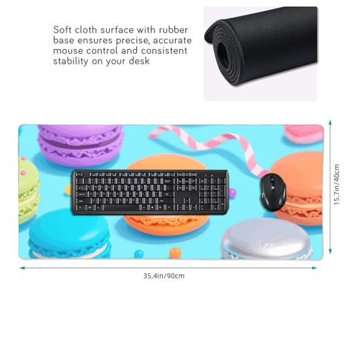 Tapis de souris de jeu macarons colorés grand format étendu doux