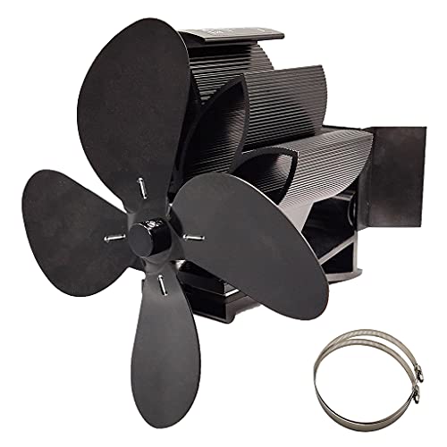 Pocoiau Ventilador de estufa para el hogar 4 silencioso, con estufa eficiente de calor, ideal