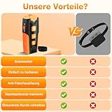 HZK Anti Bell Gerät für Hunde,Ultraschall Hundeabwehr, 3 Modi (Ton/Ultraschall/Taschenlampe), 7m Reichweite, Wiederaufladbar & Humane Hunde Bell Stop Gerät für Kleine bis Große Hunde