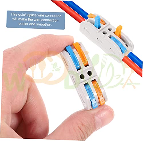 Image of 2 to 2 Inline Compact Connectors - Circuit Inline Splices - Wire Terminals - Electrical Connectors - Circuit Terminal Blocks (4pcs, 2 to 2 Inline, Multi)