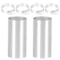2 PCS Abgasrohr Standheizung, Abgasschlauch Standheizung, 24mm Abgasrohr Verbinder, Verlängerungsrohr aus Edelstahl mit 4 Klemmen, 50mm Auspuff Verlängerungsrohr für Autos Stromerzeuger Diesel Heizung