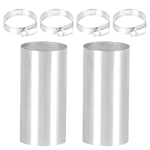 2 PCS Abgasrohr Standheizung, Abgasschlauch Standheizung, 24mm Abgasrohr Verbinder, Verlängerungsrohr aus Edelstahl mit 4 Klemmen, 50mm Auspuff Verlängerungsrohr für Autos Stromerzeuger Diesel Heizung